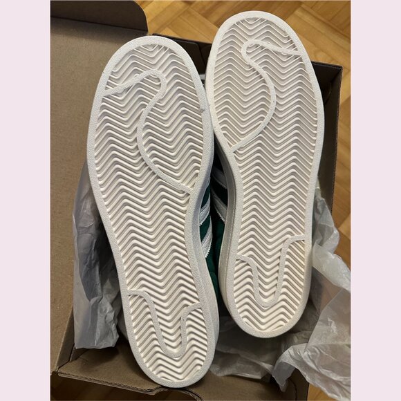 ADIDAS Superstar Shoes- RARE Dark Green / Core White / Gold Metallic - Picture 7 of 8